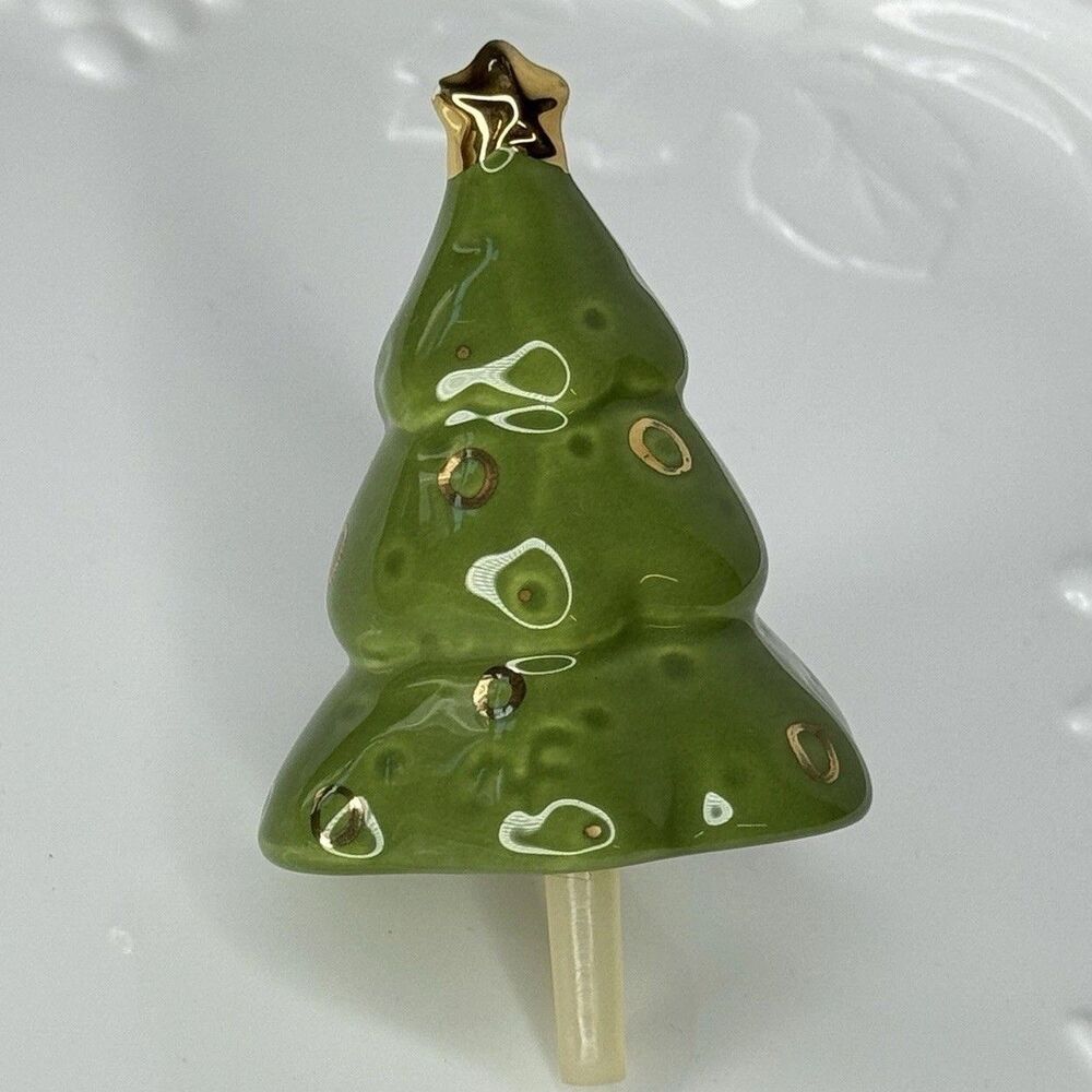 Nora Fleming Retired Christmas Tree NF Initials Embossed Gold Star On Top RARE